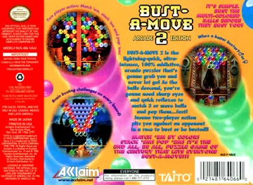 Bust-A-Move 2 - Arcade Edition (USA) box cover back